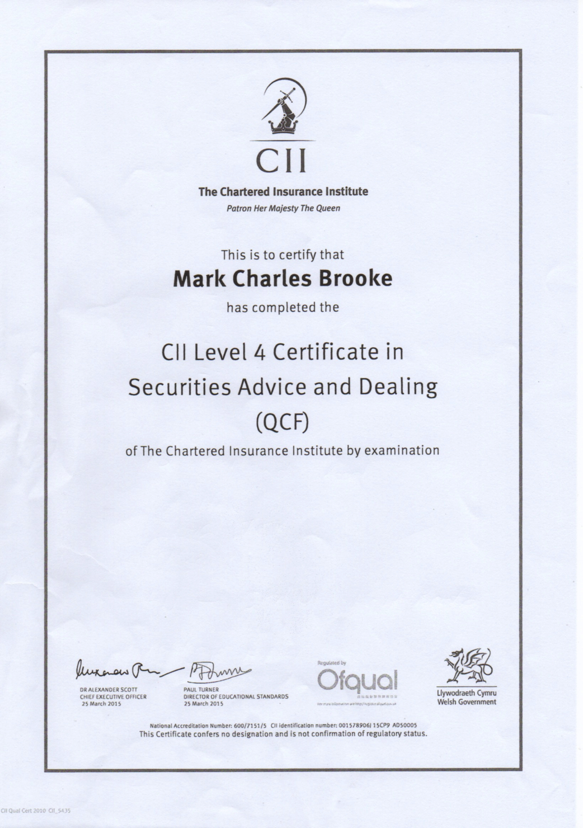 CII-Securites-Advice-and-Dealing-Level-4-QCF-for-Mark-Brooke-2016-09-09