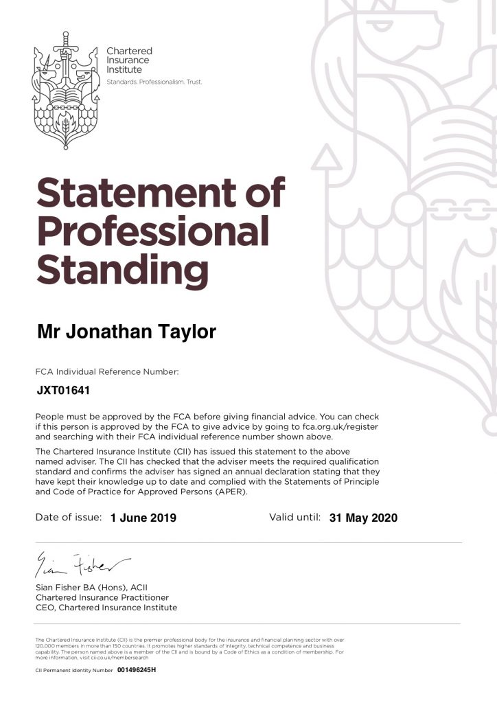 Statement of Professional Standing Certificate 2019 Statement of Professional Standing Certificate 2019