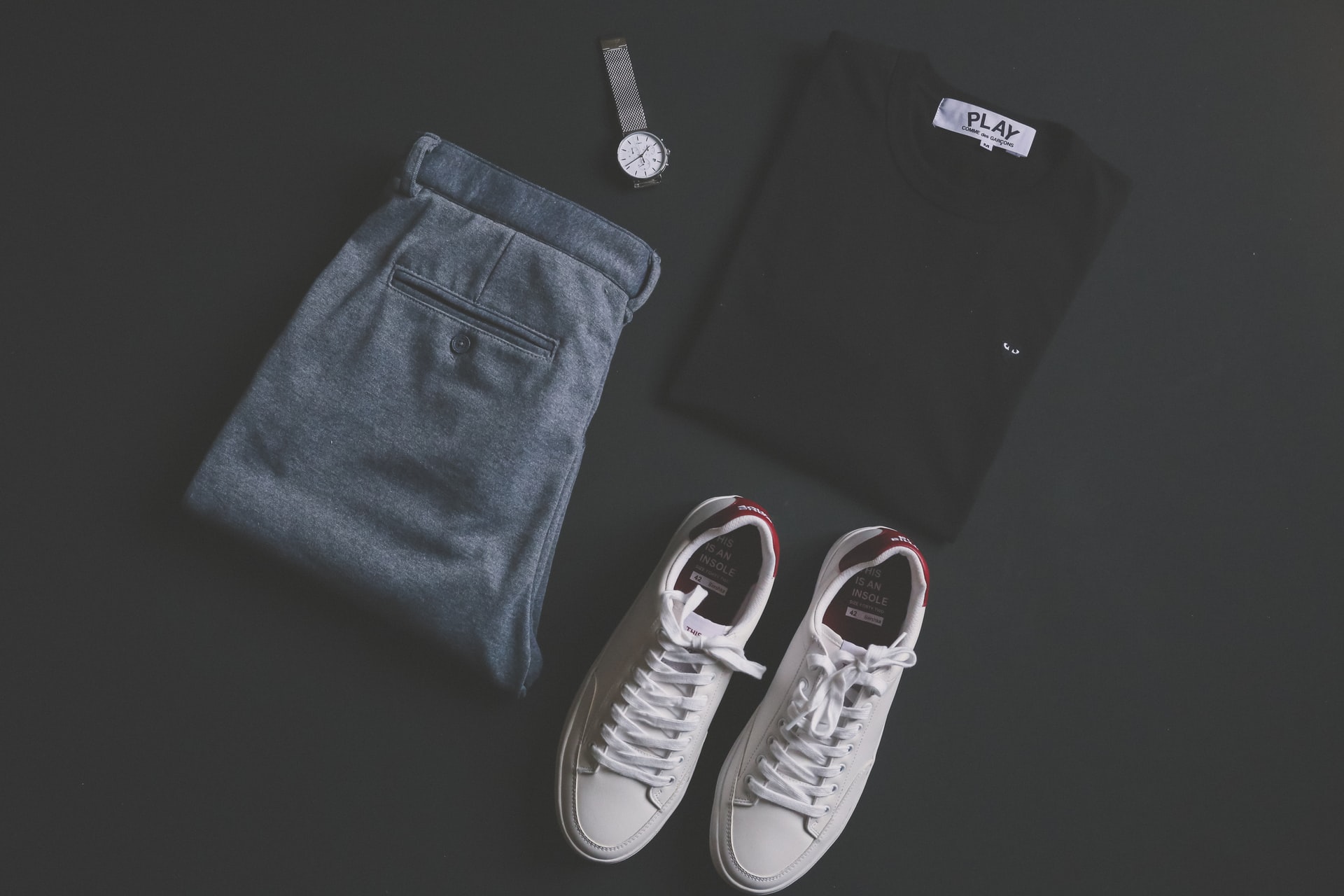 Clothing folded on a table