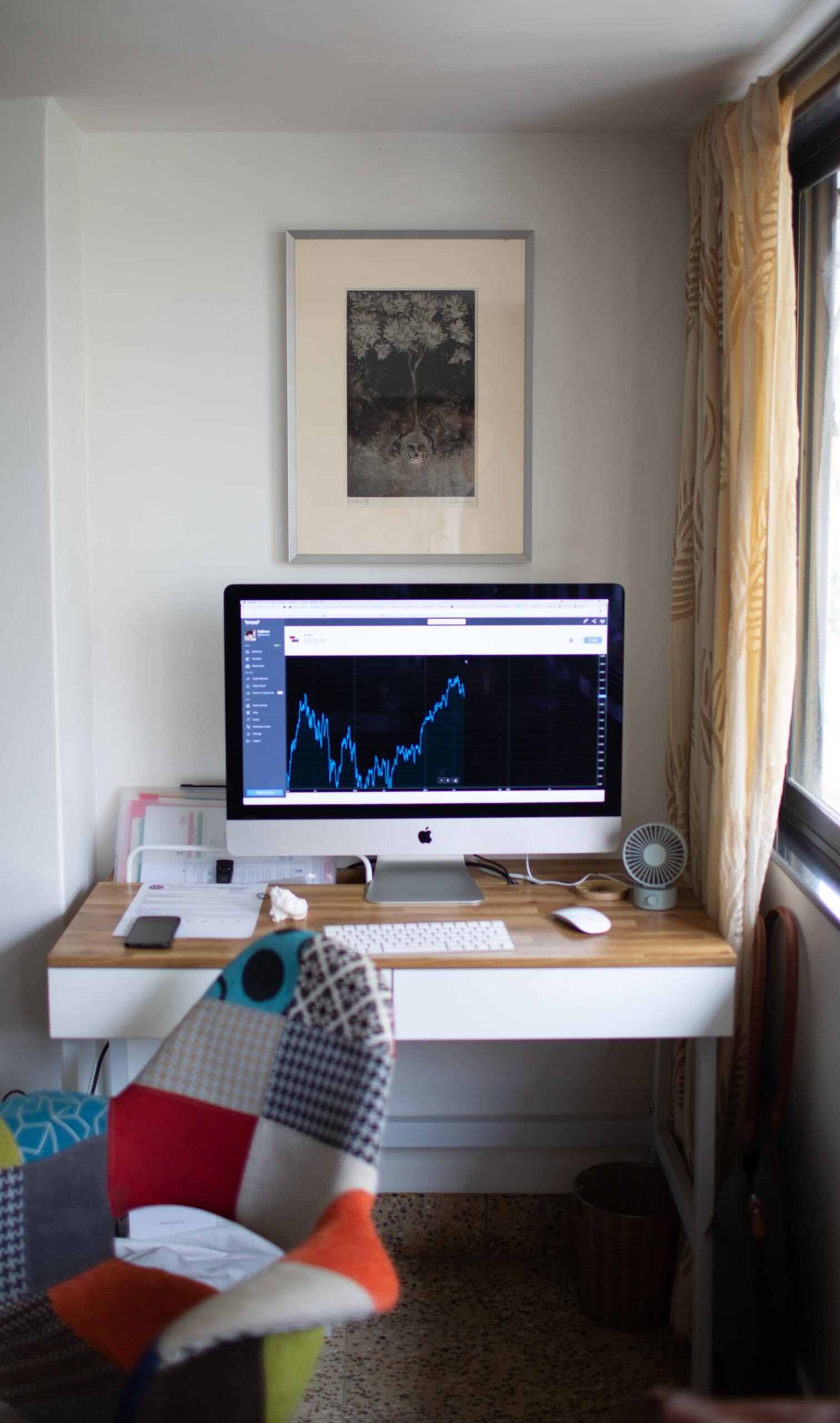 stock chart on computer